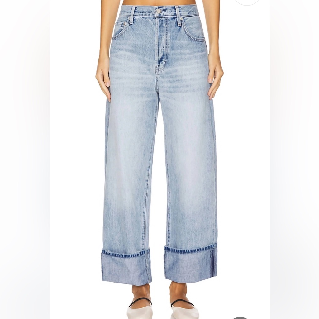 Pistola Ryder High Rise Cuff Straight Jeans In Essex
